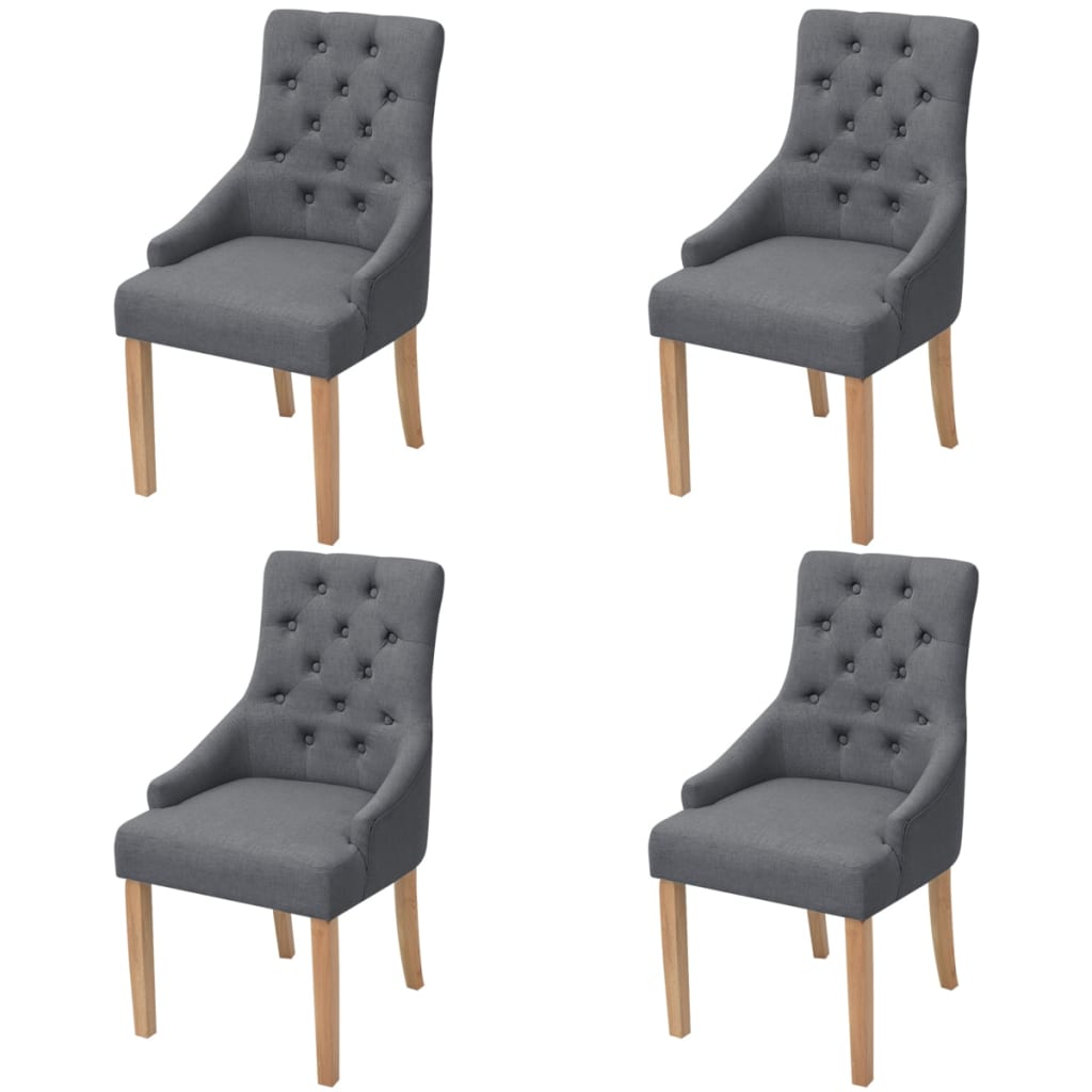 spisebordsstole 4 stk. stof mørkegrå