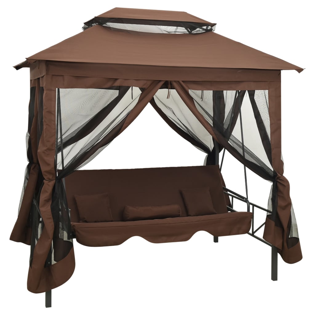 Pavillon Med Konvertibel Gyngesofa Cremehvid - Brun