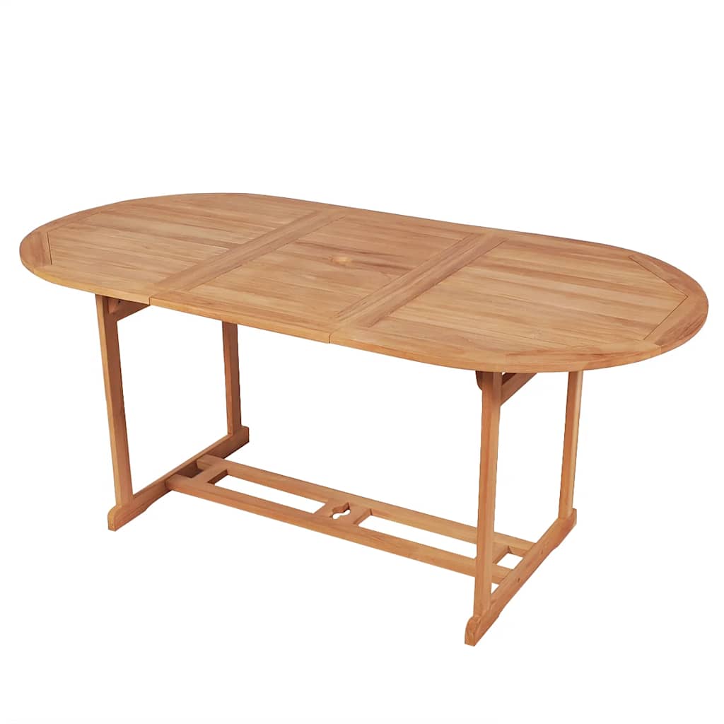 havebord 180x90x75 cm massivt teaktræ billede