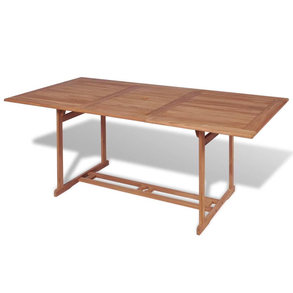 havebord 180x90x75 cm massivt teaktræ billede