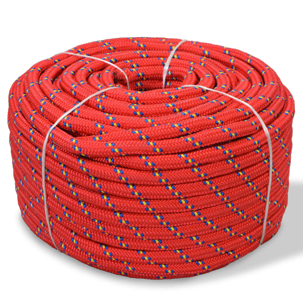 marinereb i polypropylen 8 mm 100 m rød