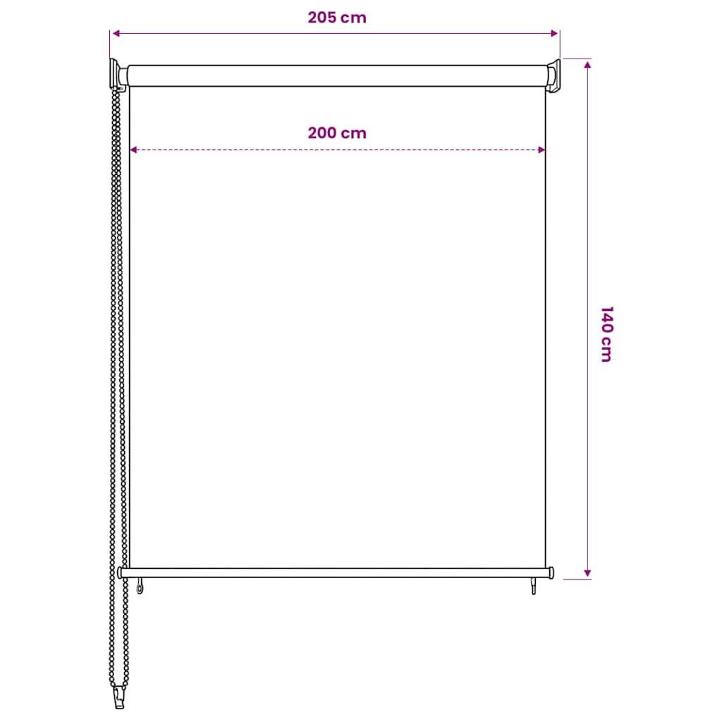 udendørs rullegardin 205 (B) x 140 (H) cm beige