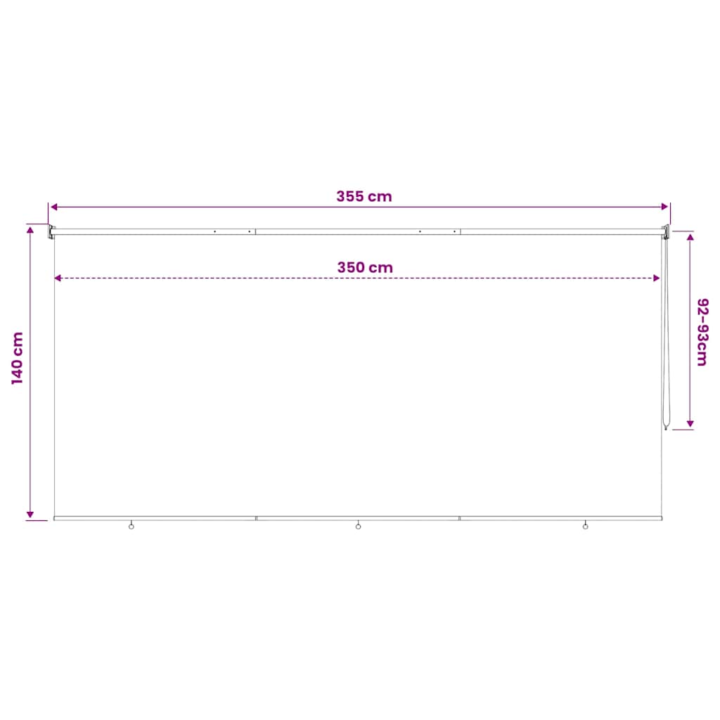 udendørs rullegardin 355 (B) x 140 (H) cm beige