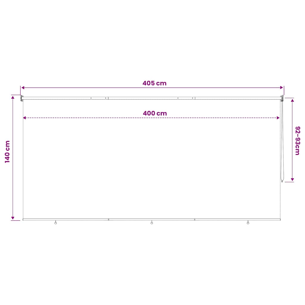 udendørs rullegardin 405 (B) x 140 (H) cm beige