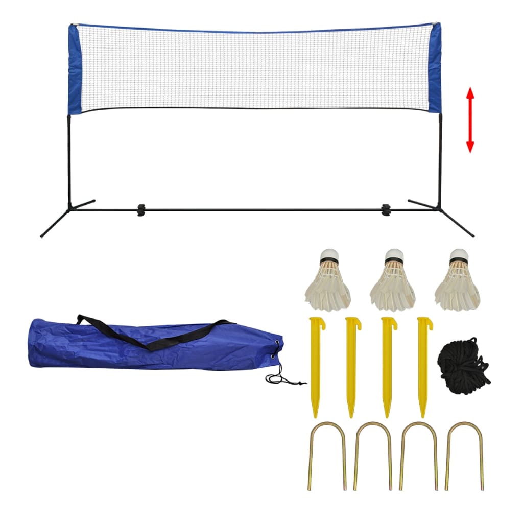 badmintonsæt med net og fjerbolde 300 x 155 cm billede