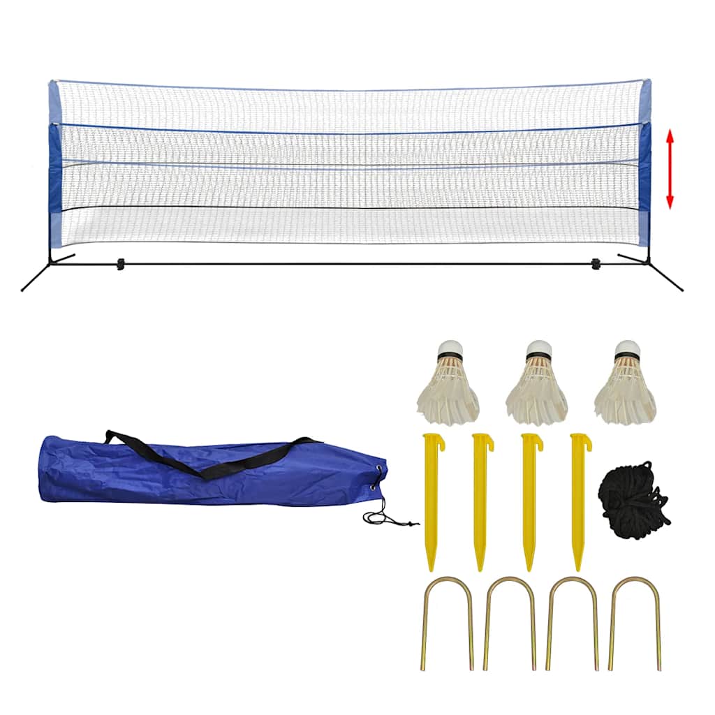 badmintonnet-sæt med fjerbolde 500 x 155 cm billede