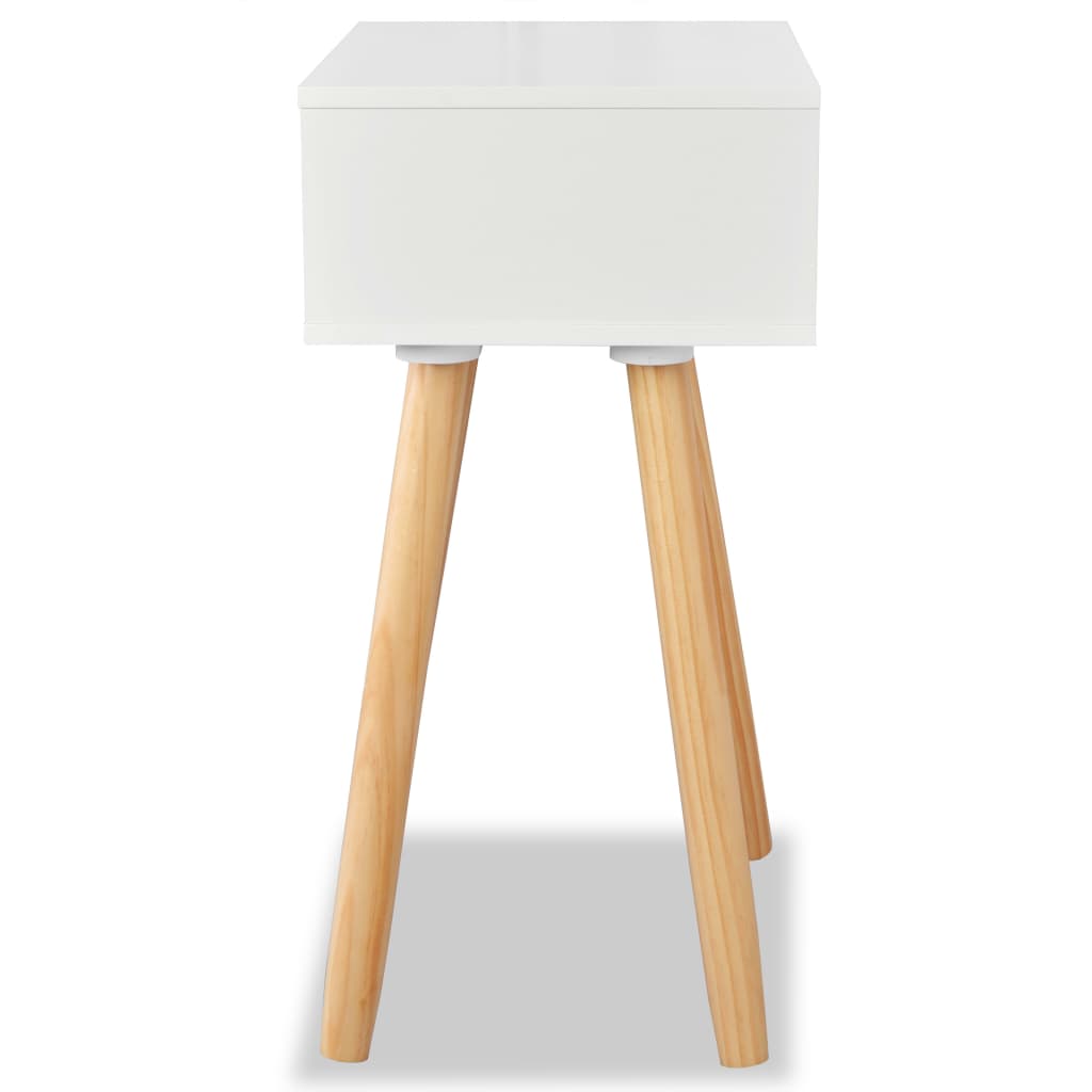 sengebord 2 stk. massivt fyretræ 40 x 30 x 61 cm hvid
