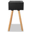 sengebord 2 stk. massivt fyrretræ 40 x 30 x 61 cm sort