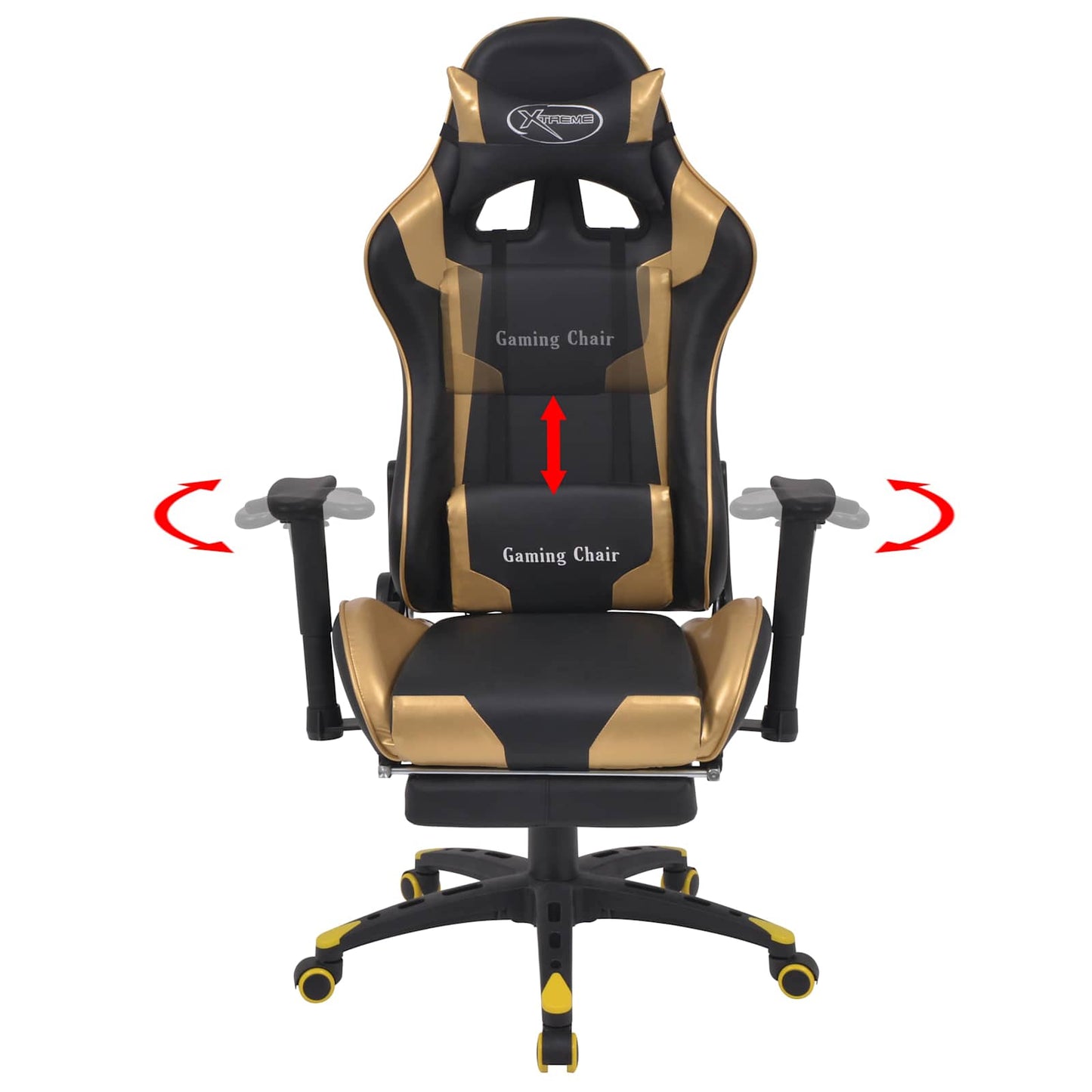 Gaming Stol Guld 70 x 71 x 136 cm Kunstlæder