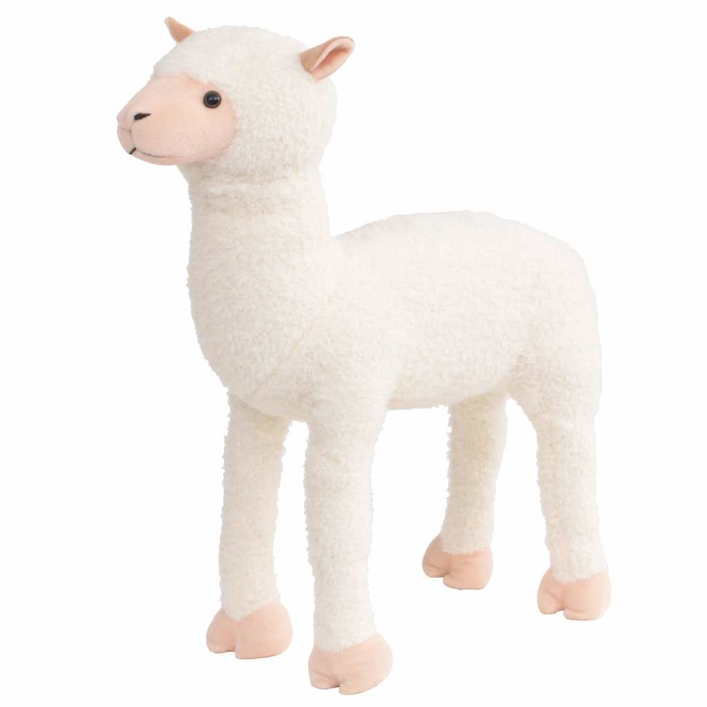 stående tøjdyr alpaca plysstof XXL hvid