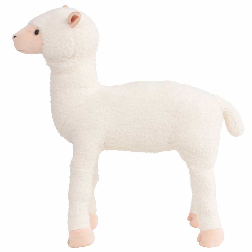 stående tøjdyr alpaca plysstof XXL hvid