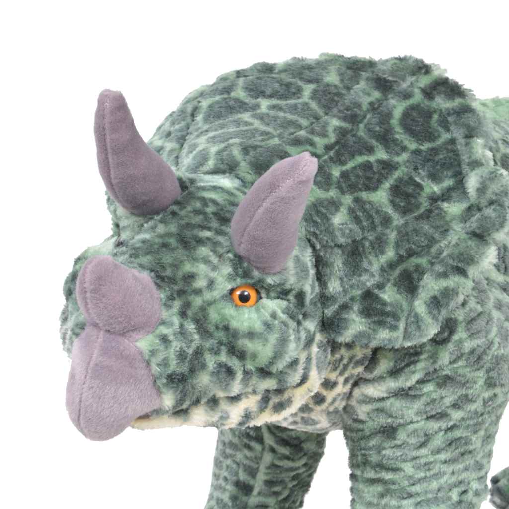 stående tøjdyr triceratops plysstof XXL grøn