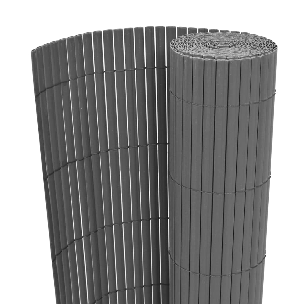 dobbeltsidet havehegn PVC 150 x 500 cm grå