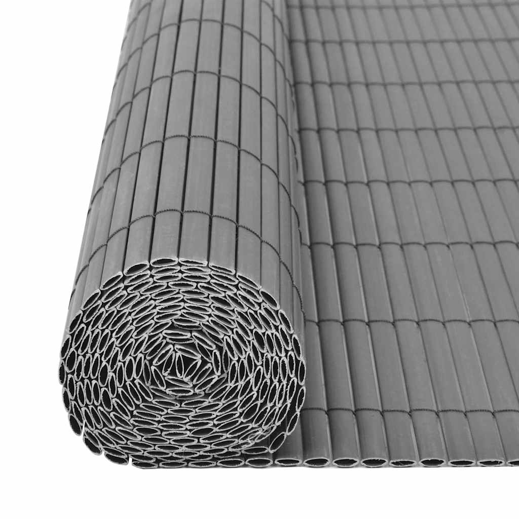 dobbeltsidet havehegn PVC 150 x 500 cm grå
