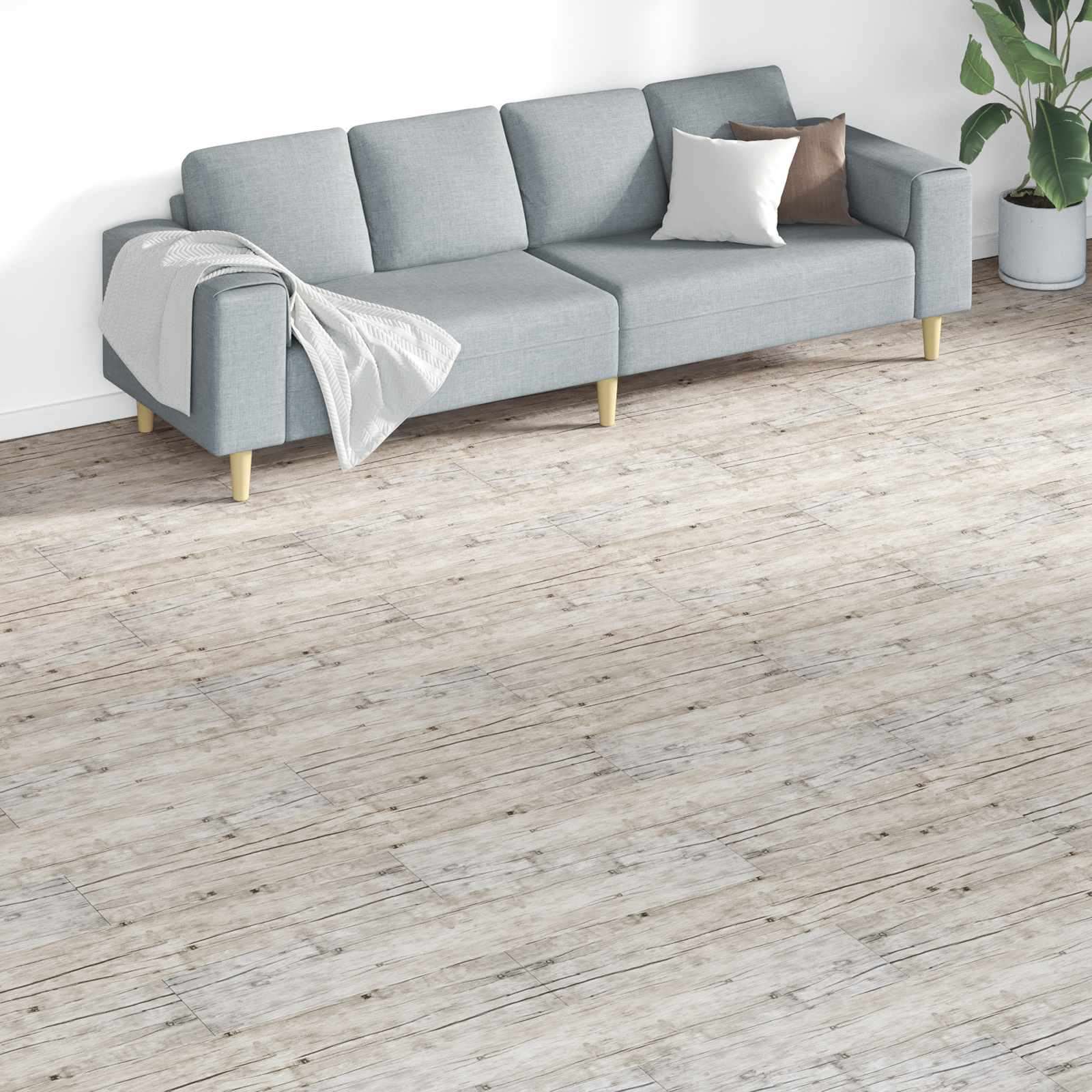 Gulvplanker 18 pcs Grå 5,26 m² PVC billede