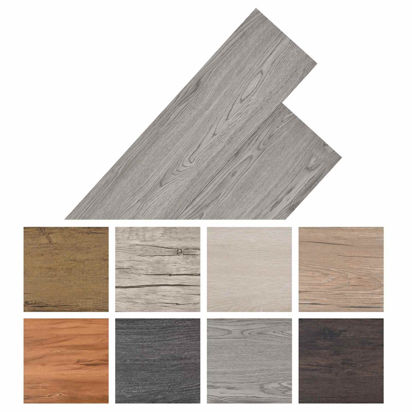 Gulvplanker 18 pcs Mørkegrå 5,26 m² PVC