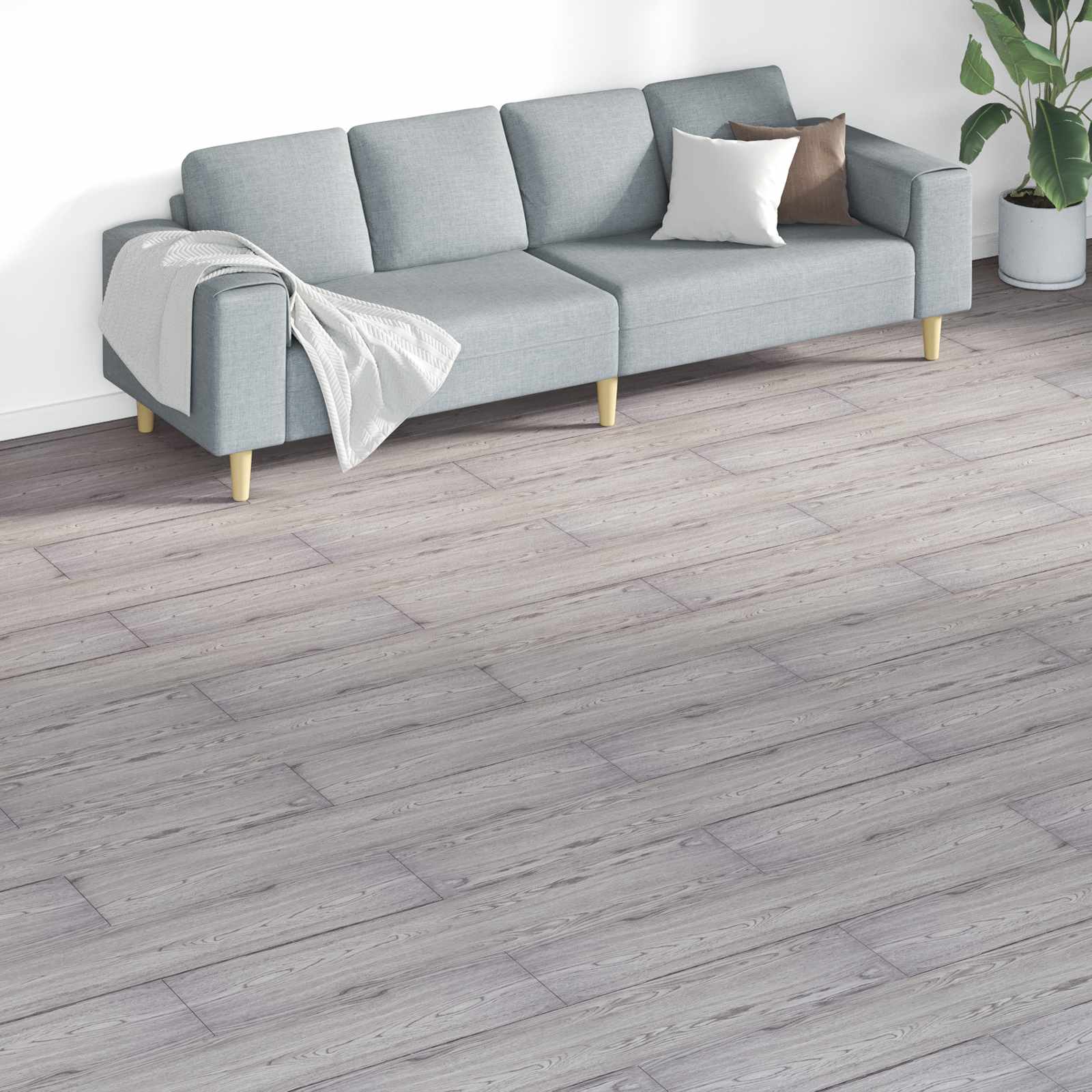 Gulvplanker 18 pcs Mørkegrå 5,26 m² PVC billede