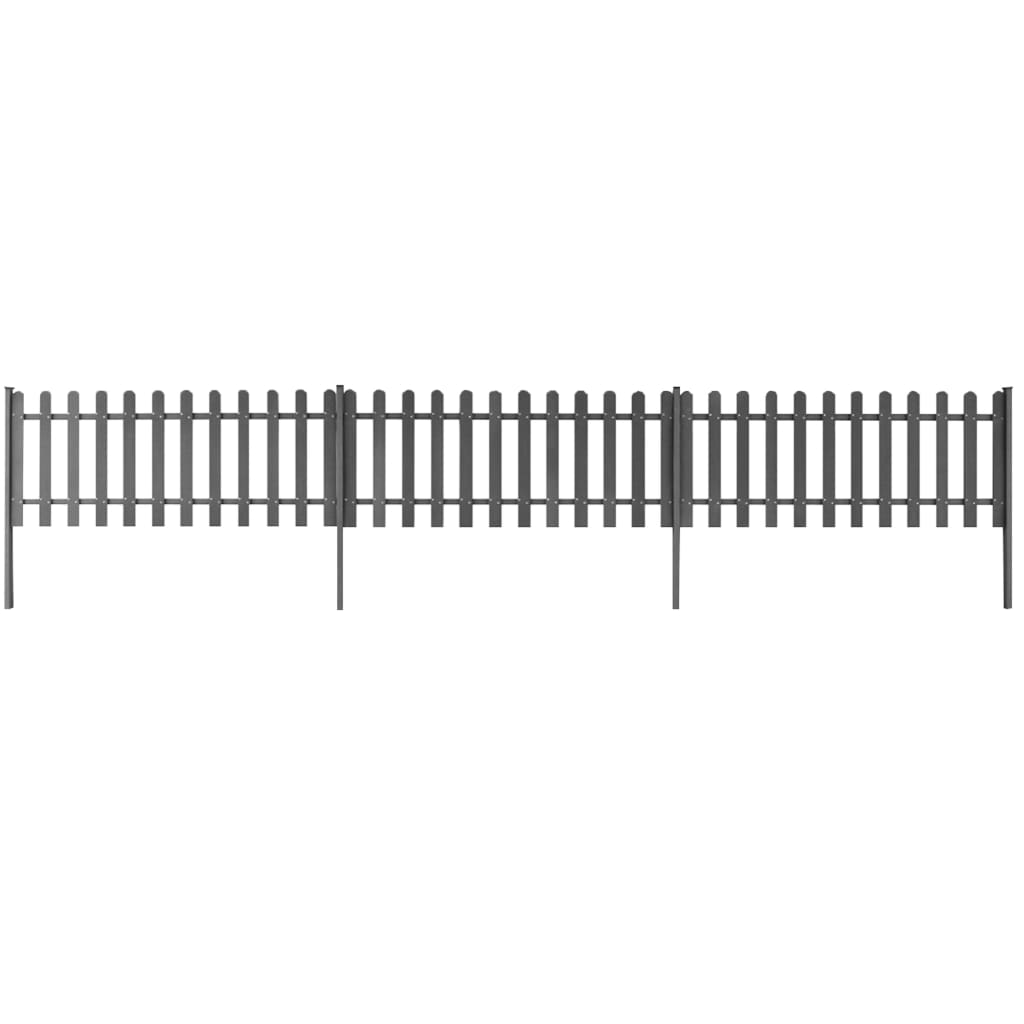 stakit med stolper 3 stk. WPC 600x60 cm