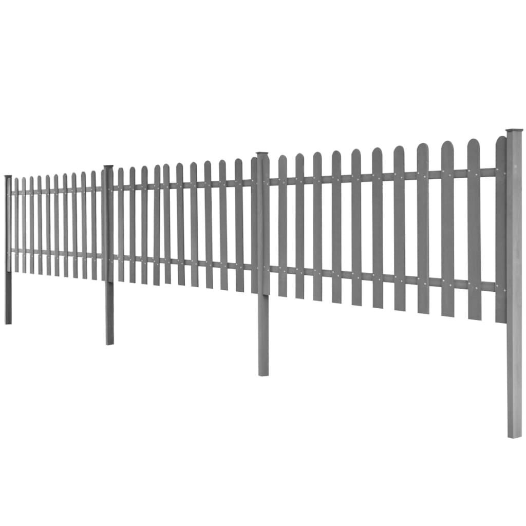 stakit med stolper 3 stk. WPC 600x60 cm