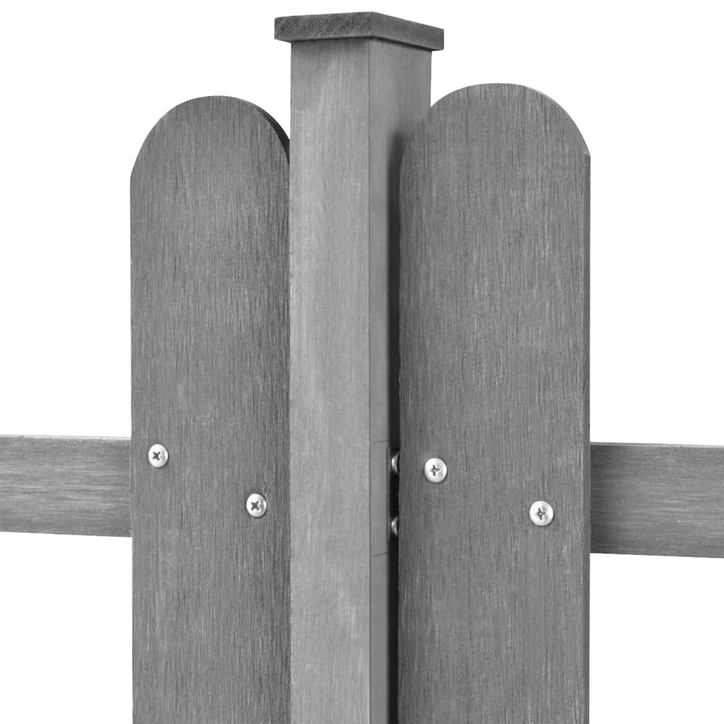 stakit med stolper 3 stk. WPC 600x60 cm