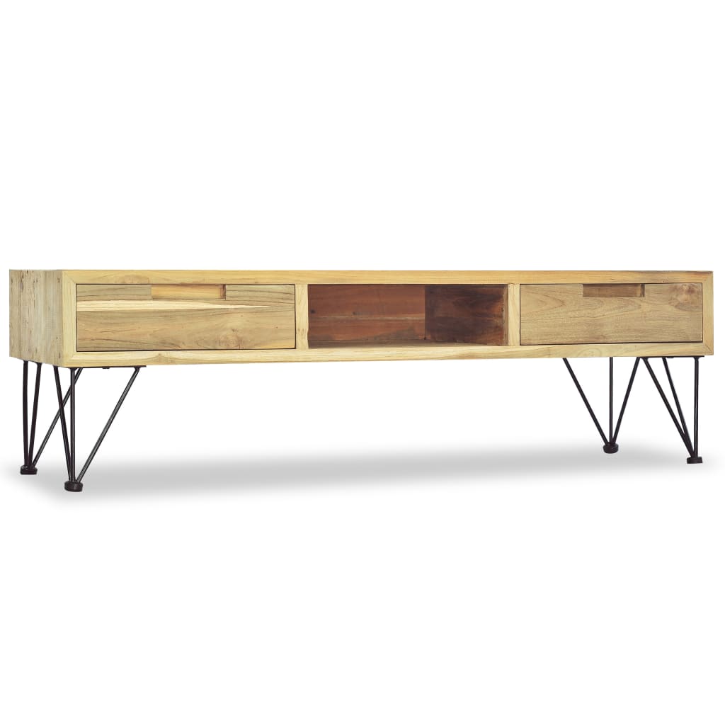TV-skab 120 x 35 x 35 cm massivt teaktræ