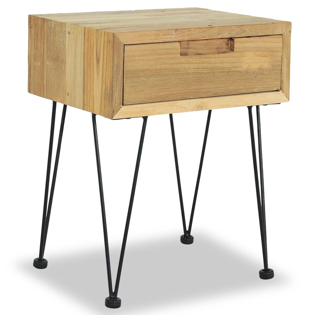 sengebord 40 x 30 x 50 cm massivt teaktræ billede
