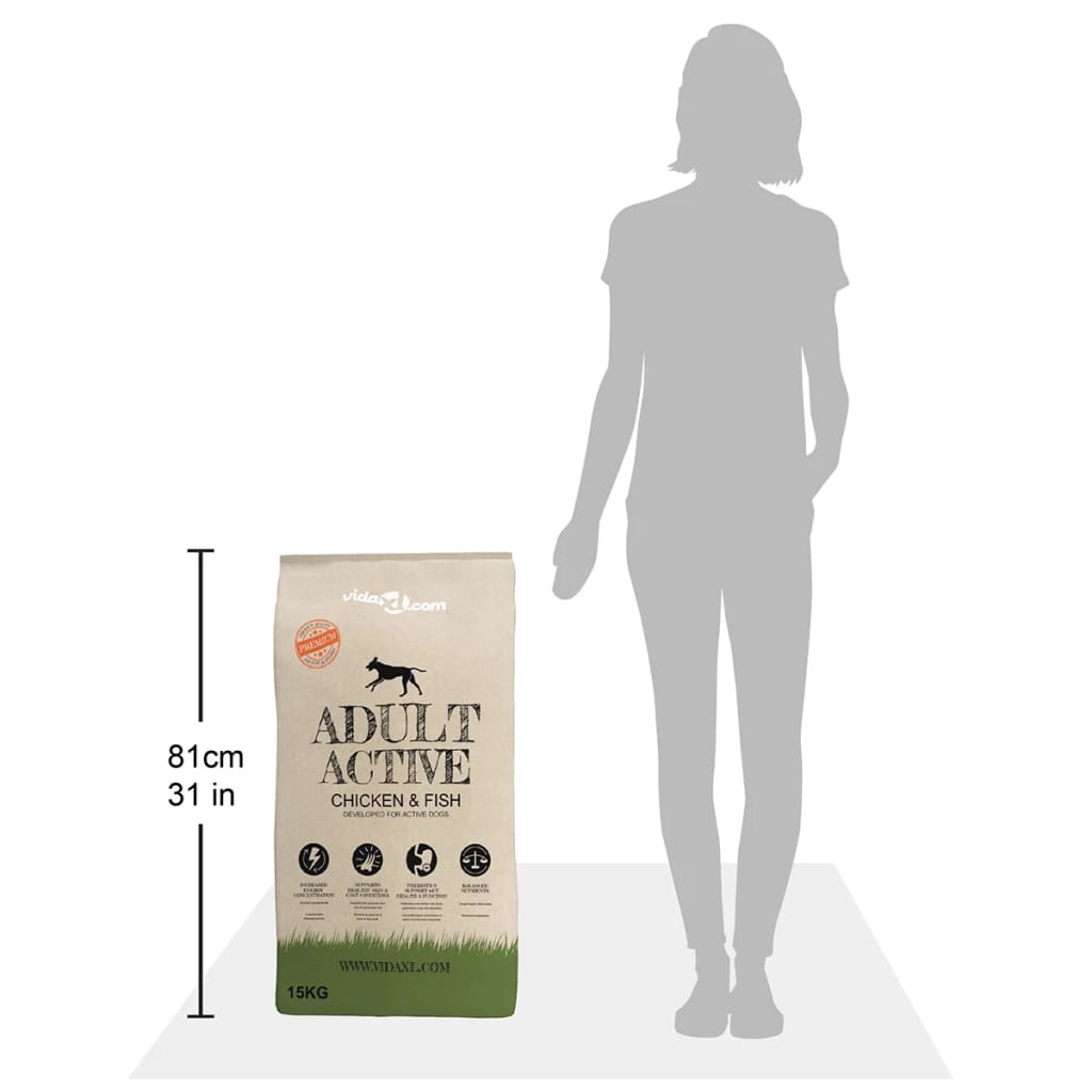 tørfoder til hunde Adult Active Chicken & Fish Premium 15 kg