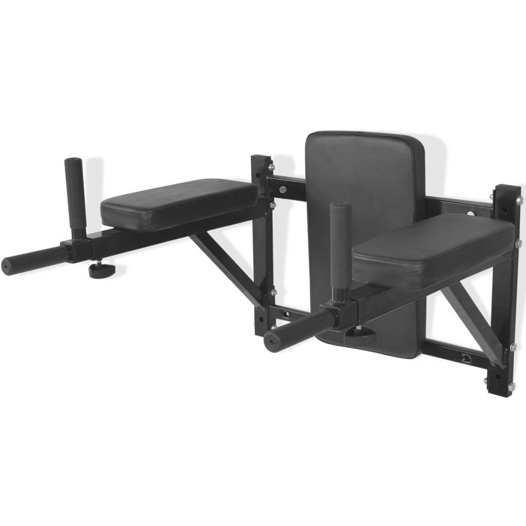 vægmonteret fitness-dipstation sort billede