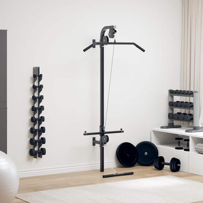 vægmonteret home gym med 2 pull up-stænger