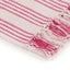 plaid 160x210 cm bomuld stribet lyserød og hvid