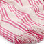 plaid 160x210 cm bomuld stribet lyserød og hvid