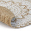 gulvtæppe flettet jute med print 150 cm rund