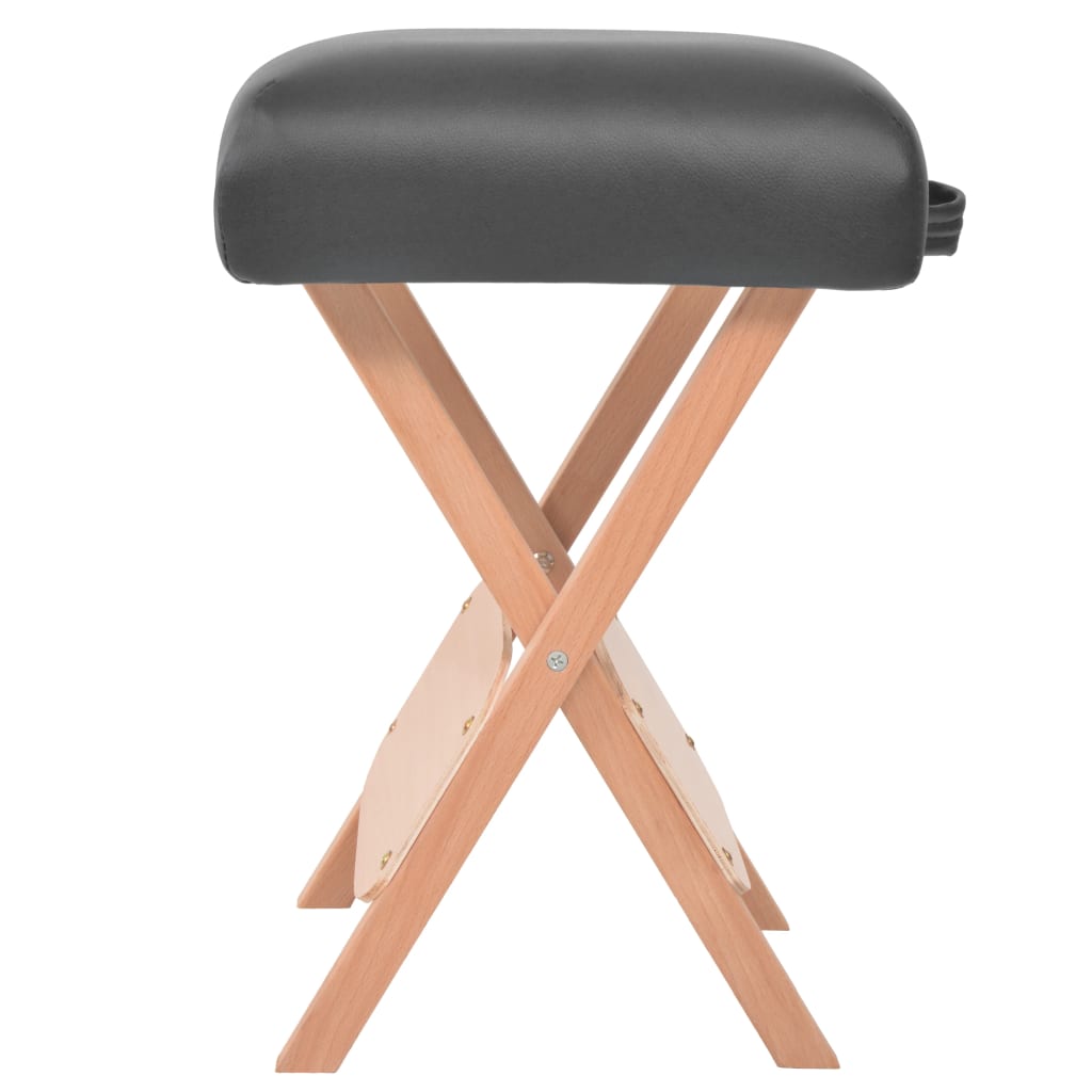 foldbar massagestol 12 cm tykt sæde 2 bolsterpuder hvid
