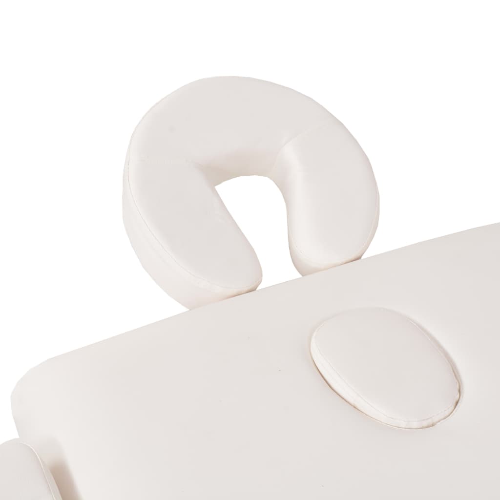 foldbart massagebord med skammel 2 zoner 10 cm tyk hynde hvid