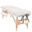 foldbart massagebord med skammel 3 zoner 10 cm tyk hvid