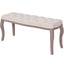 bænk lærred massivt træ 110 x 38 x 48 cm cremehvid
