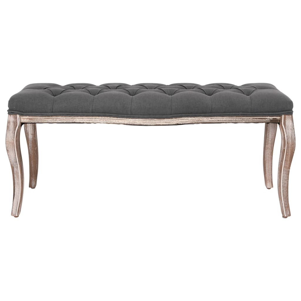 bænk 110x38x48 cm lærred massivt træ mørkegrå