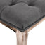 bænk 110x38x48 cm lærred massivt træ mørkegrå
