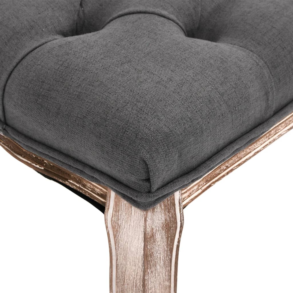 bænk 110x38x48 cm lærred massivt træ mørkegrå