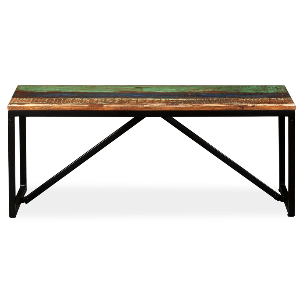 bænk 110x35x45 cm massivt genbrugstræ
