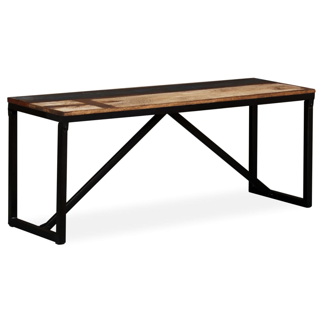 bænk 110x35x45 cm massivt genbrugstræ