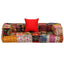 2-personers modulpuf stof patchwork
