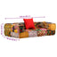2-personers modulpuf stof patchwork
