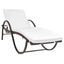 liggestole 2 stk. med bord polyrattan brun