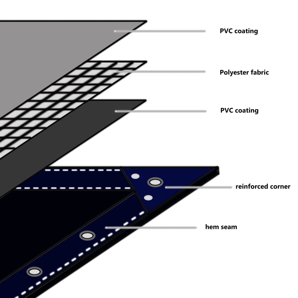 presenning 650 g/m² 4 x 7 m hvid
