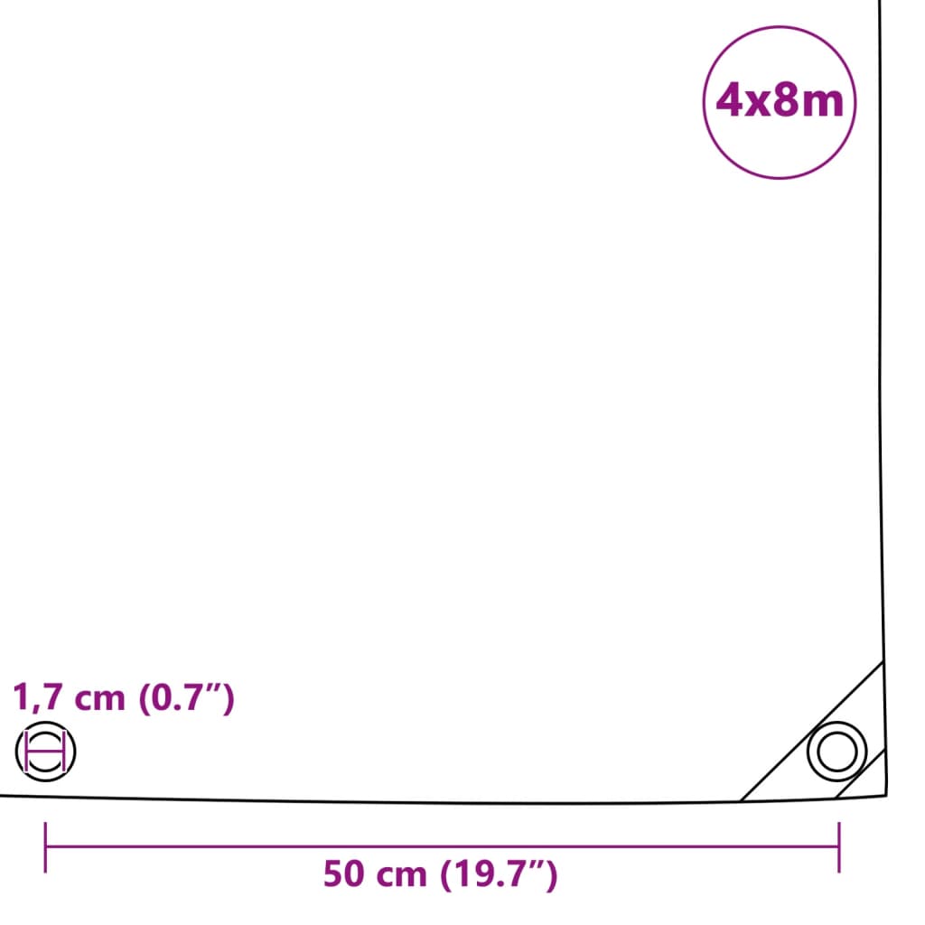 presenning 650 g/m² 4 x 8 m hvid