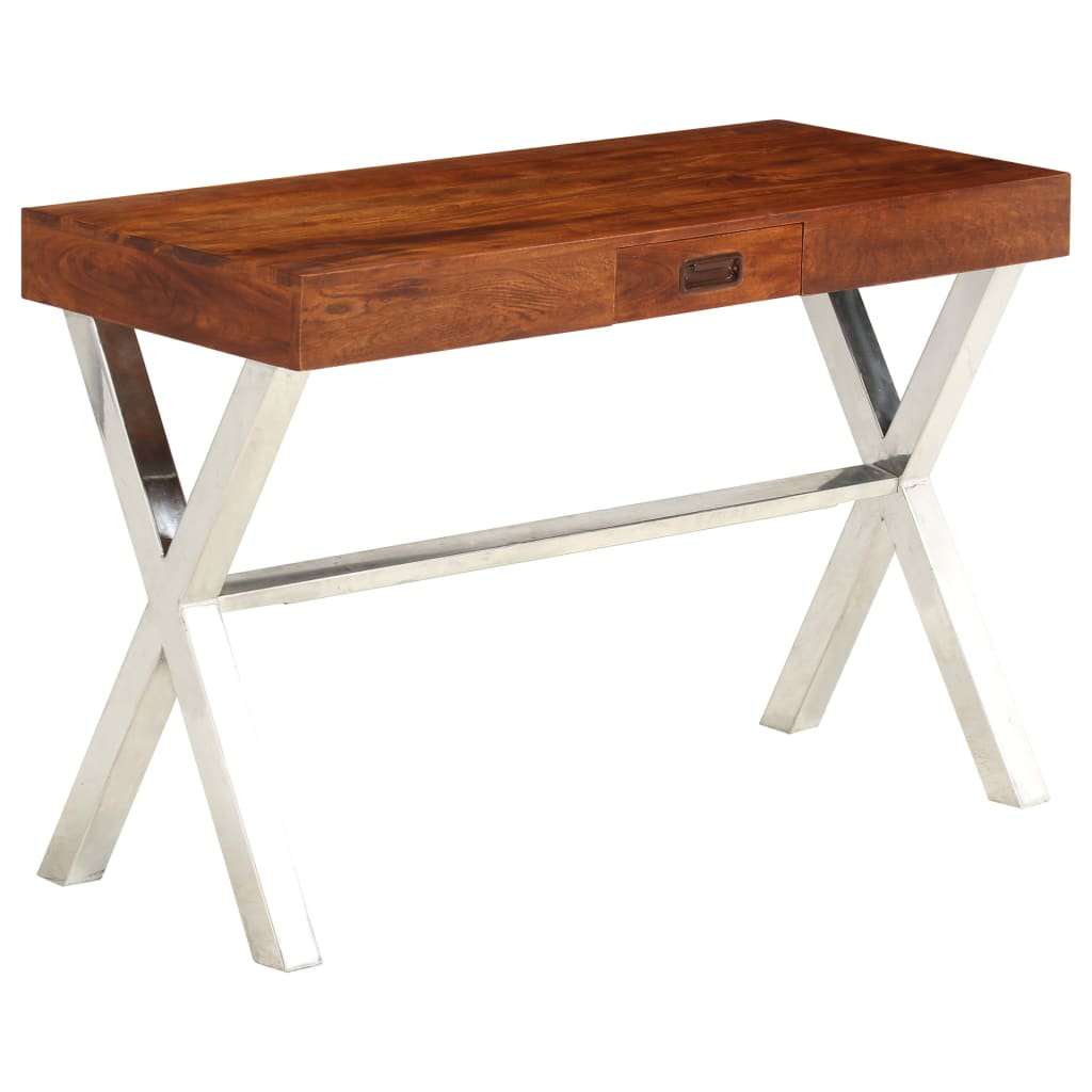 skrivebord 110x50x76 cm massivt akacietræ honningfarvet finish