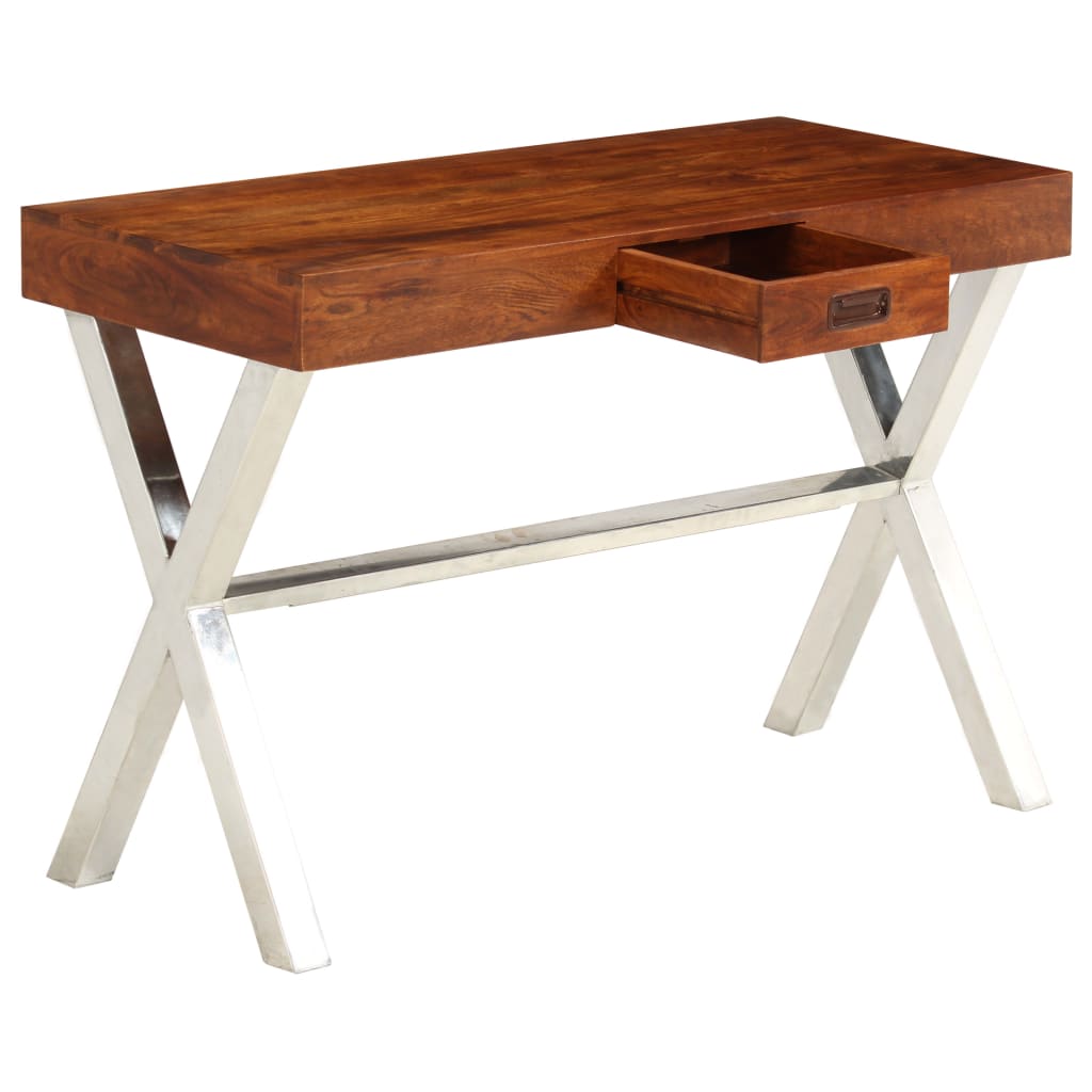 skrivebord 110x50x76 cm massivt akacietræ honningfarvet finish