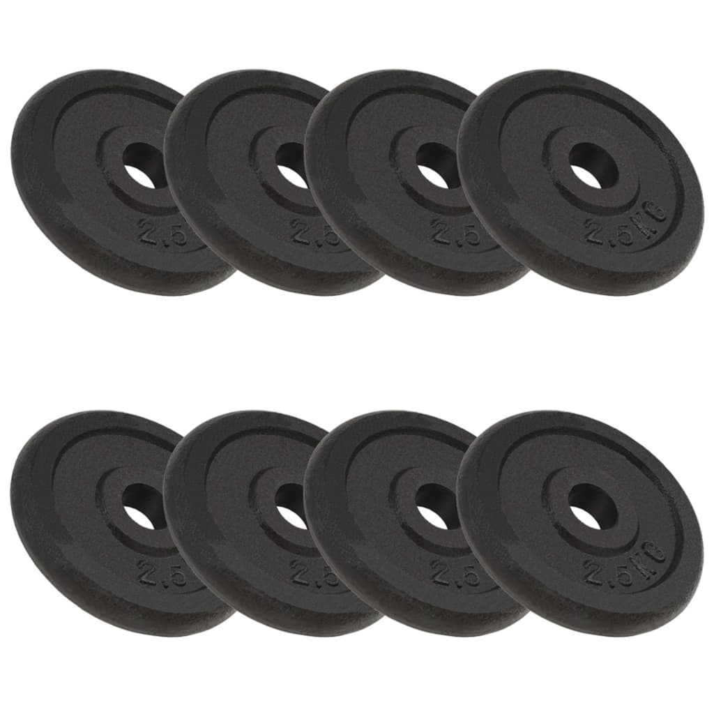 vægtplader 8 stk. 8x2,5 kg støbejern billede