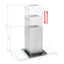 ø-emhætte 90 cm rustfrit stål 756 m³/t. LED